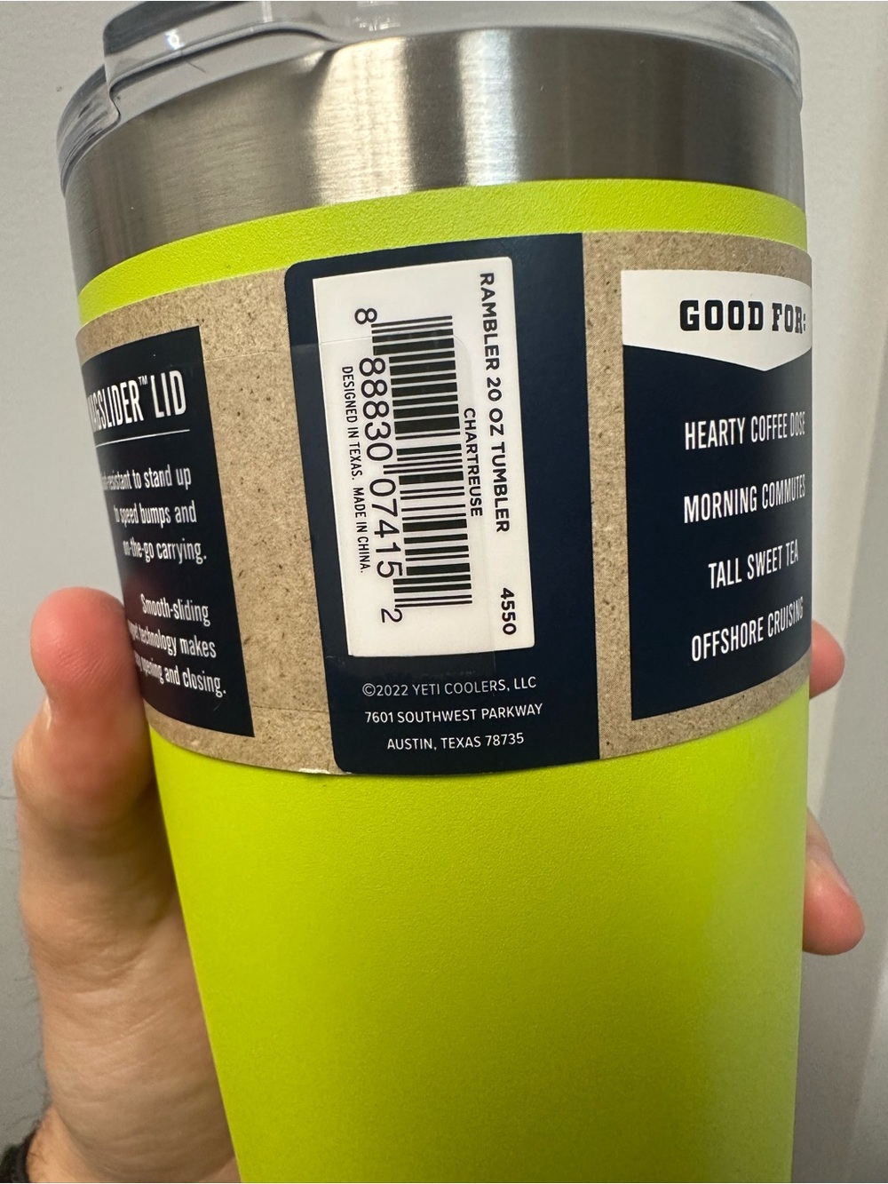Yeti 20oz chartreuse tumbler - Picture 3 of 6
